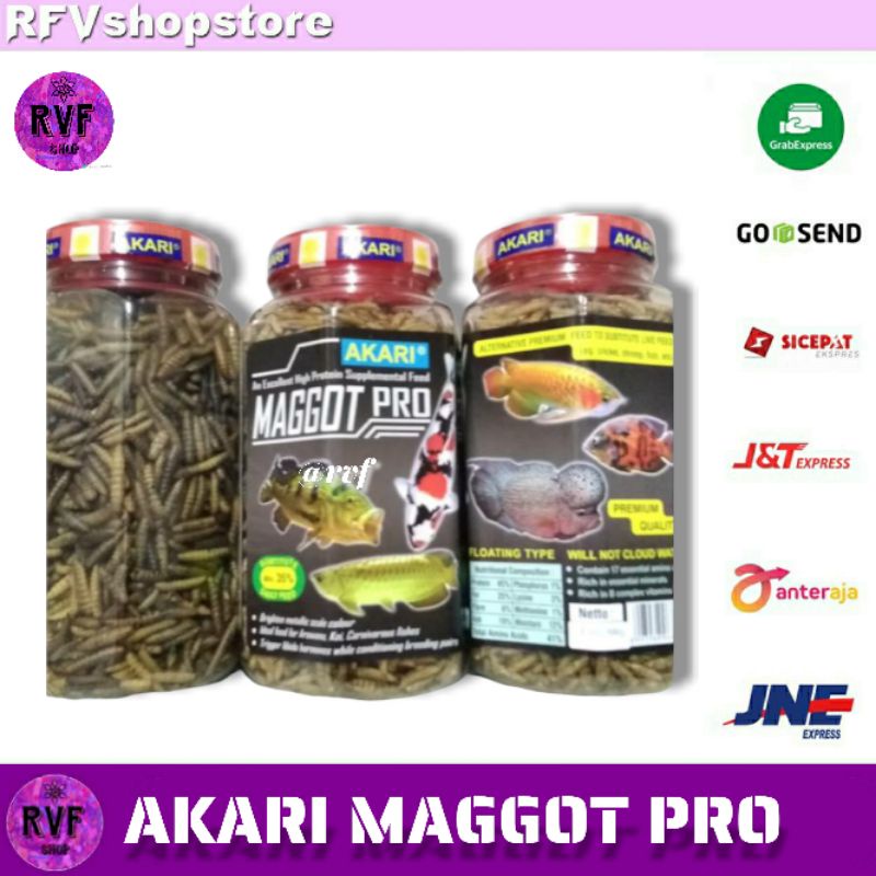 Akari Maggot magot pro magotpro makanan pakan ikan koi louhan arwana louhan belida puffer fish red t