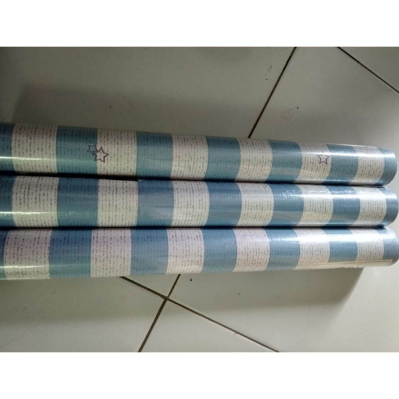 Wallpaper Salur Biru Bintang-Bintang 1 roll