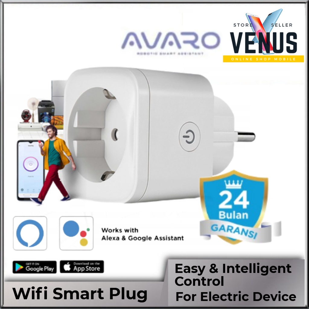 AVARO Smart Socket PLUG IoT Smart Home WiFi Wireless Colokan