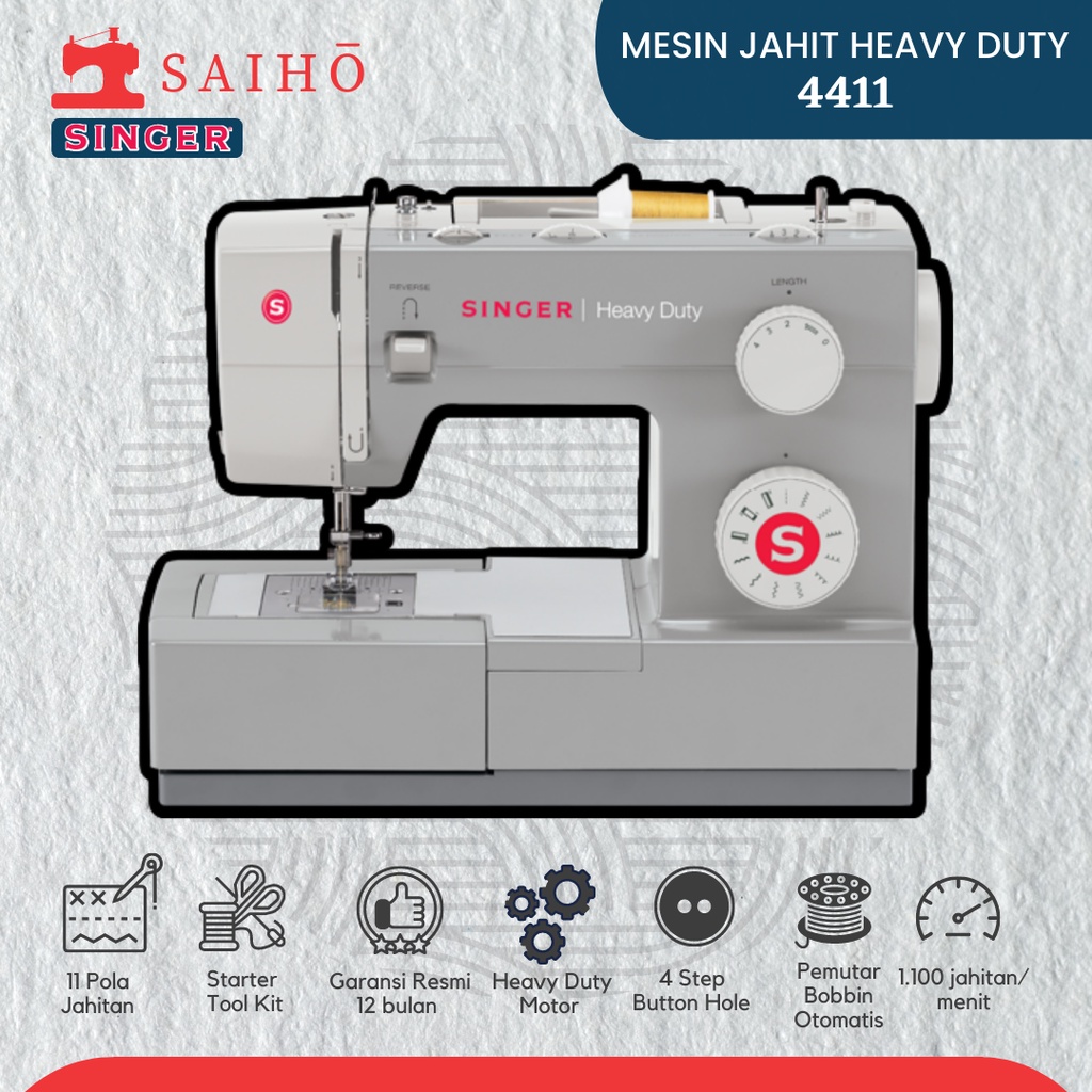 SINGER 4411 - Mesin Jahit  Portable Heavy Duty