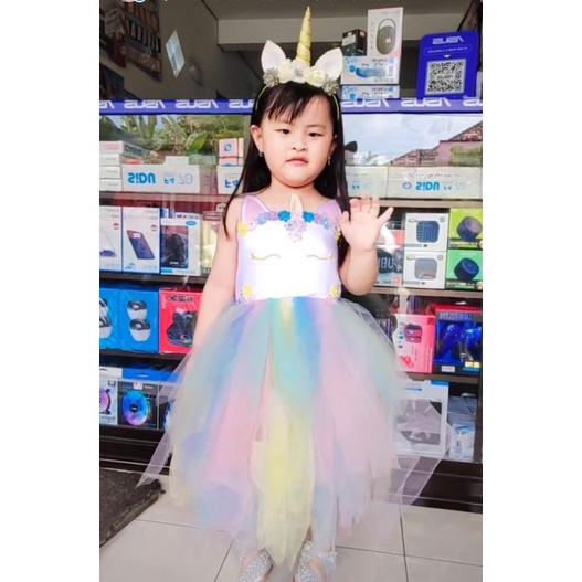 GAUN ANAK UNICORN (COCOK BUAT ULANG TAHUN/PARTY/HADIAH)