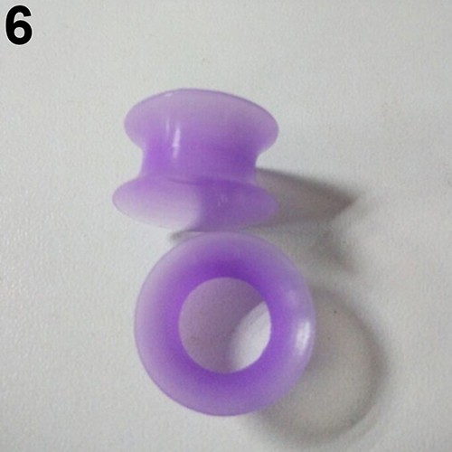 2 Pcs Soft Silicone Ear Flesh Tunnels Plug Stretcher Piercing Gauge Earrings