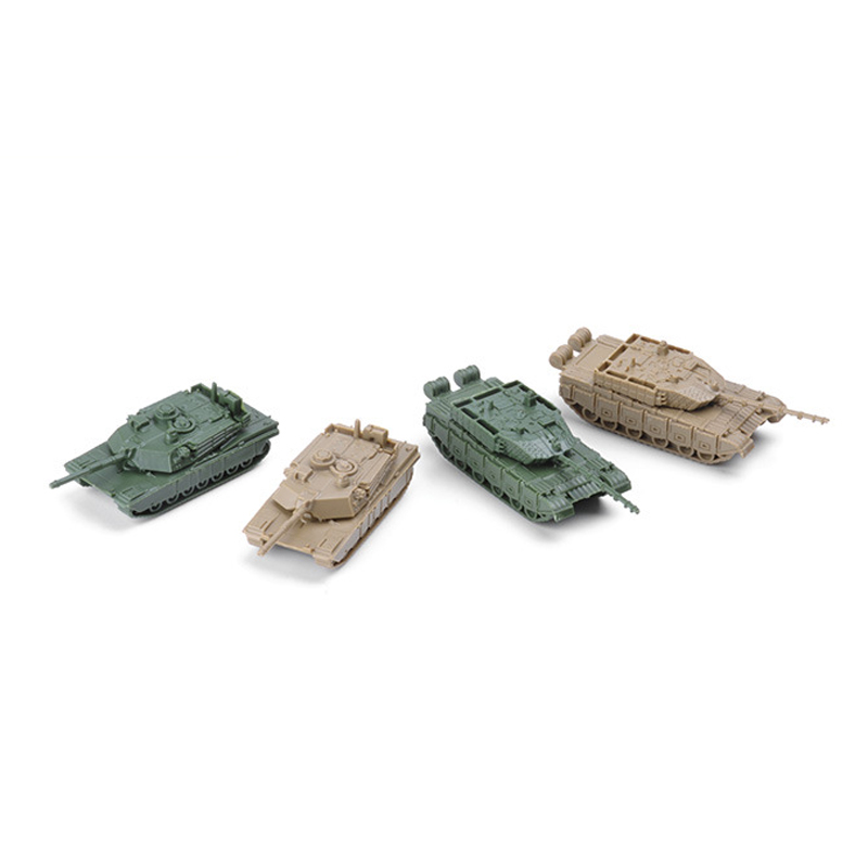 4Pcs Mainan Model Tank Tempur Abrams Mini Tipe 99 M1A2 4D 1 / 144 Untuk Koleksi