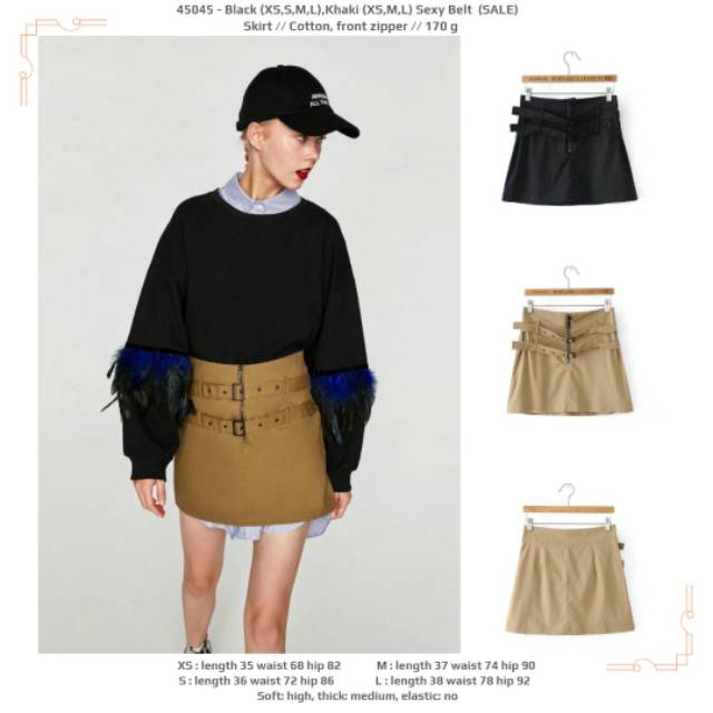 Rok pendek mini polos unik hitam coklat lucu