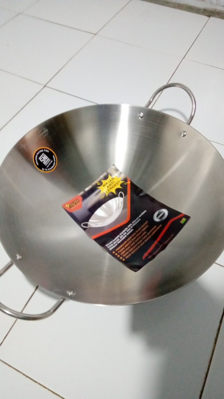 Kuali / Wajan Harden Stainless Steel 40cm Golden Flying Fish