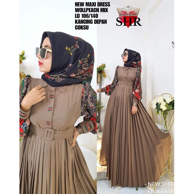 new maxy dress katun linen ori original Sahira SHR / new maxy dress katun linen ori SYR SYAHIRA