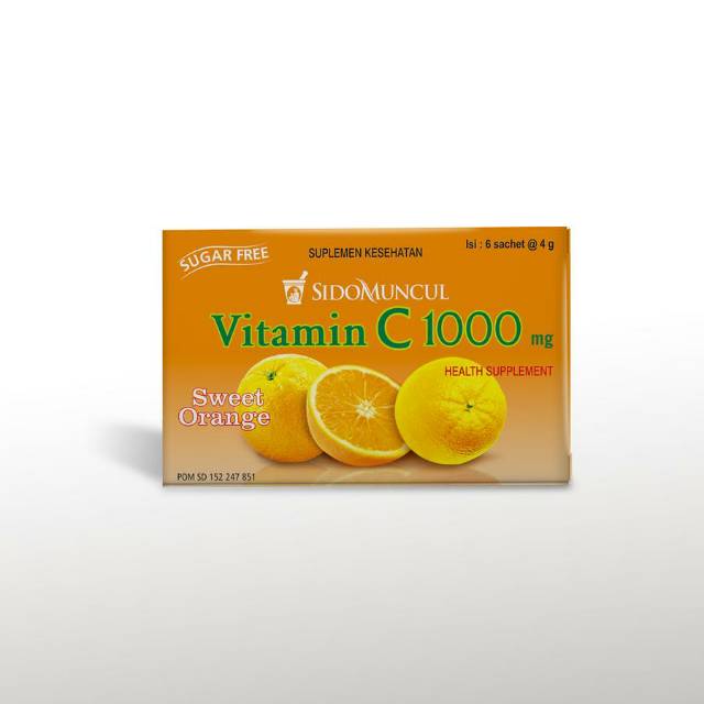 Vitamin c 1000 mg sidomuncul rasa jeruk manis