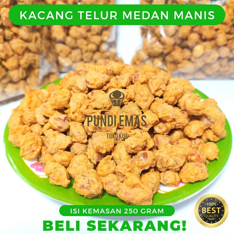 Kacang Telor Medan Manis 500Gr / Kacang Telur Medan Gurih / Cemilan Kacang Kiloan