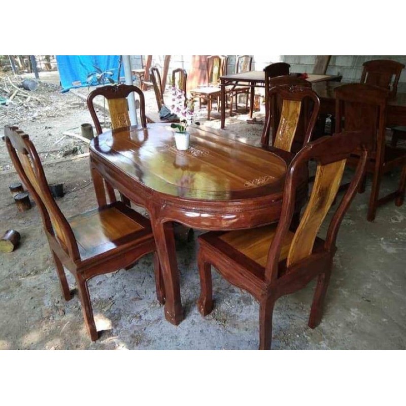 meja makan minimalis bonsai jati tpk perhutani K4