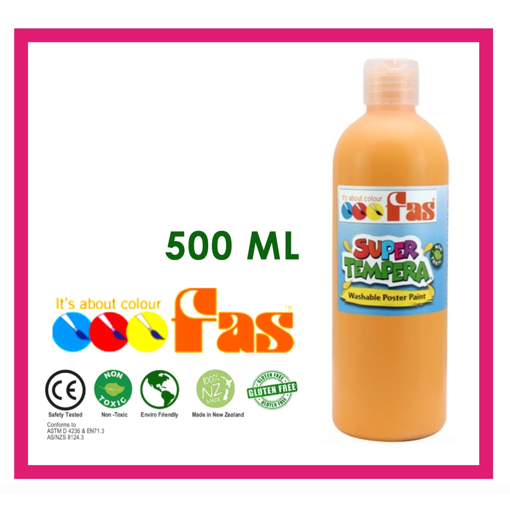 

FAS SUPER TEMPERA WASHABLE POSTER PAINT 500 ML KUNING TUA - DEEP YELLOW