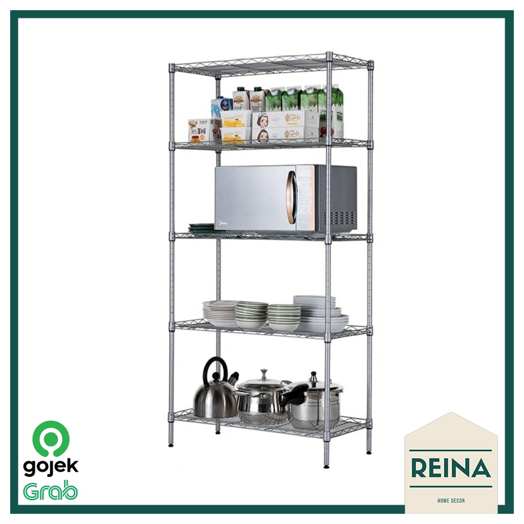 Rak Besi Serbaguna 5 TIngkat Krisbow Rak Dapur Rak Gudang Rak Kantor Rak 5 Susun Rak Serbafuna Besi