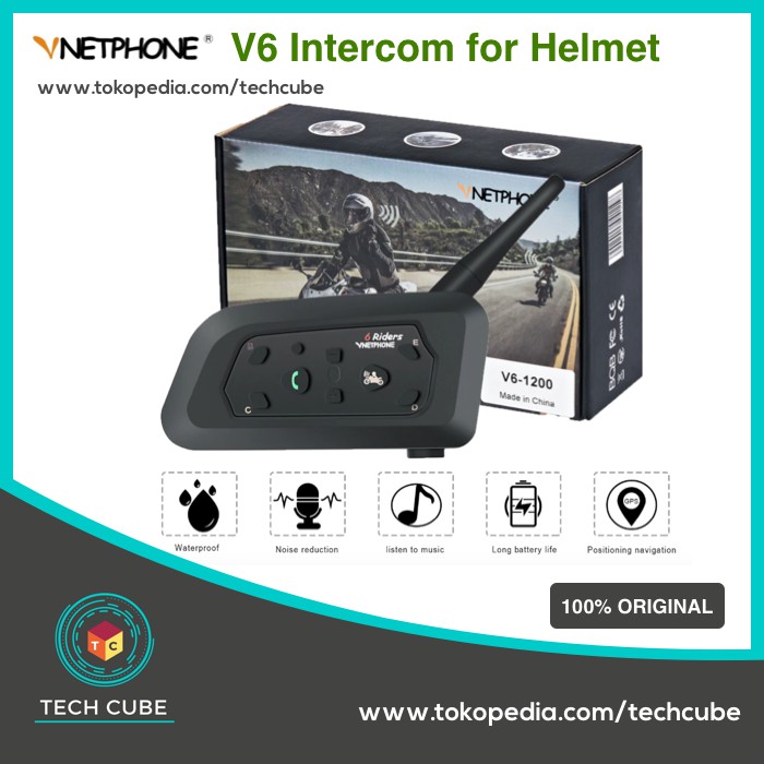 Bluetooth Intercom V6 Vnetphone 6 Riders 1200M for Helmet Sena Killer