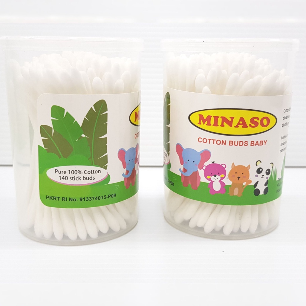 KOREK KUPING BABY MINASO / COTTON BUDS BABY 100% PURE COTTON