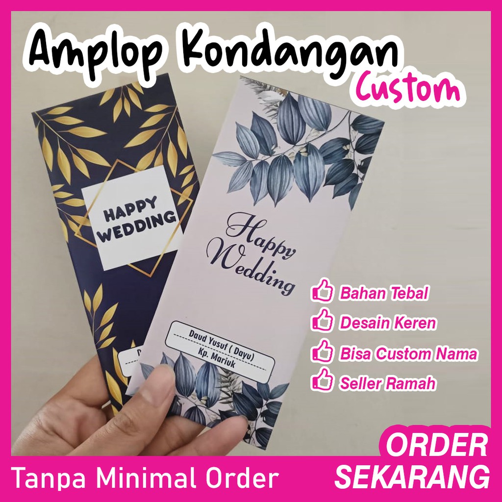 

Amplop Kondangan Custom Nama Angpau Wedding Premium Murah Motif Keren dan Lucu