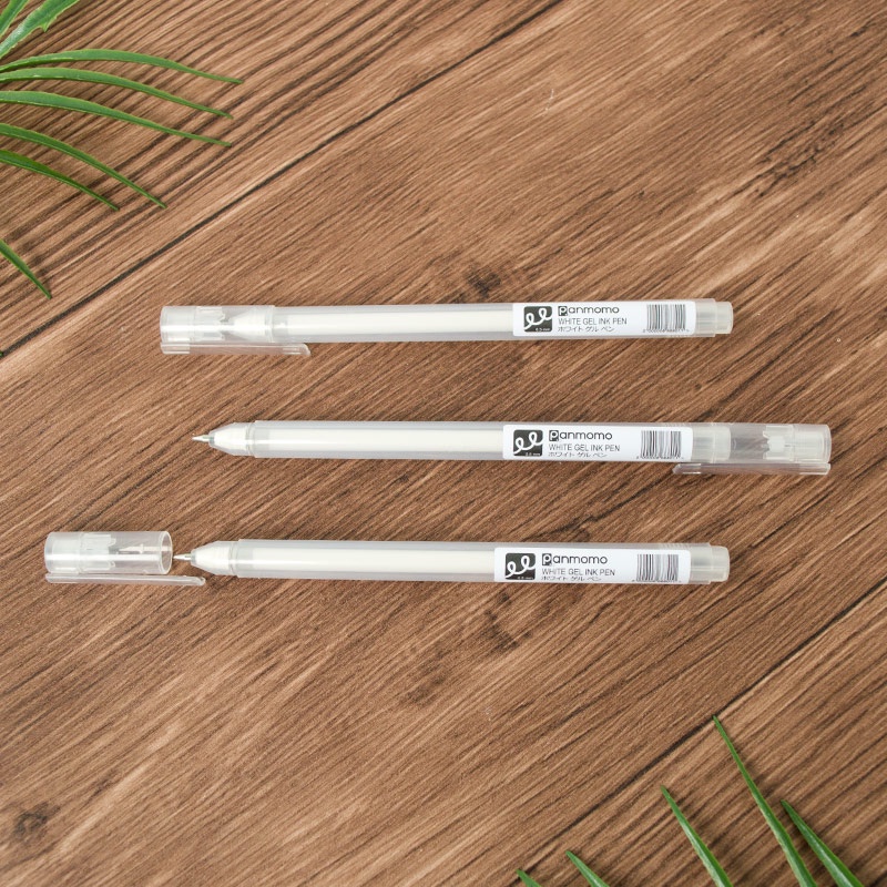 1 Pcs Pure White Ballpoint Gel Pen | Pena Bolpoin Gel Tinta Silver Untuk DIY dan Lettering Pulpen | Tinta Emas Panmomo - Lettering Gel Ink Pen 0.5mm