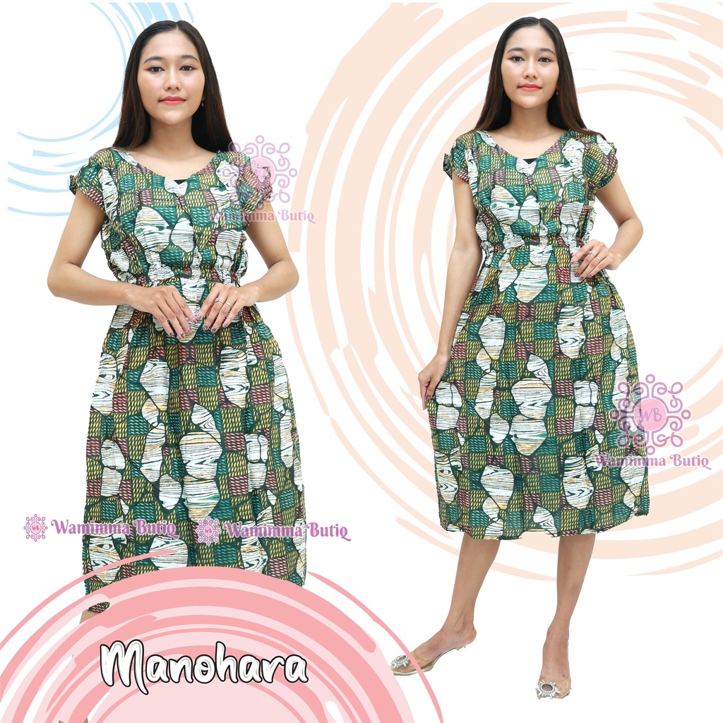 Daster Manohara Bali Daster Karet Pinggang Daster Kekinian Daster Viral Daster Manohara Panjang-Disco-Hijau