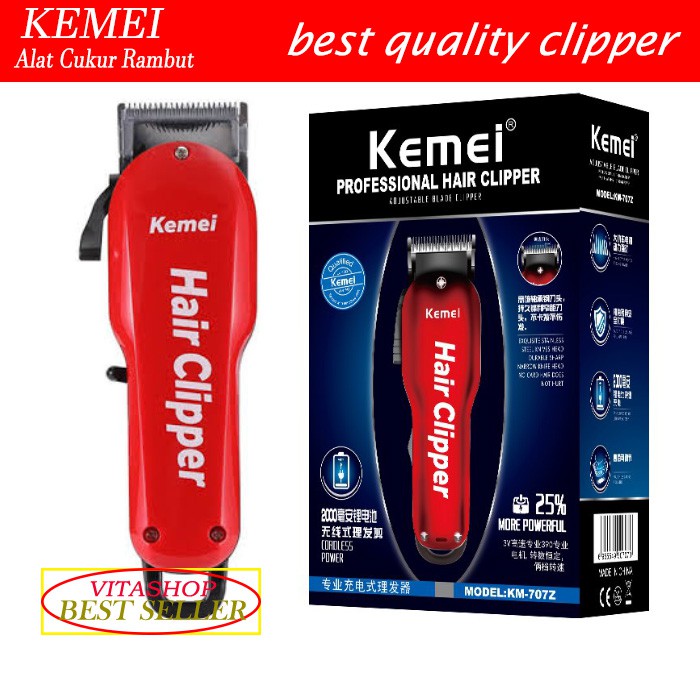 ALAT CUKUR RAMBUT KEMEI KM 707z HAIR CLIPPER RECHARGEABLE CUKURAN CAS