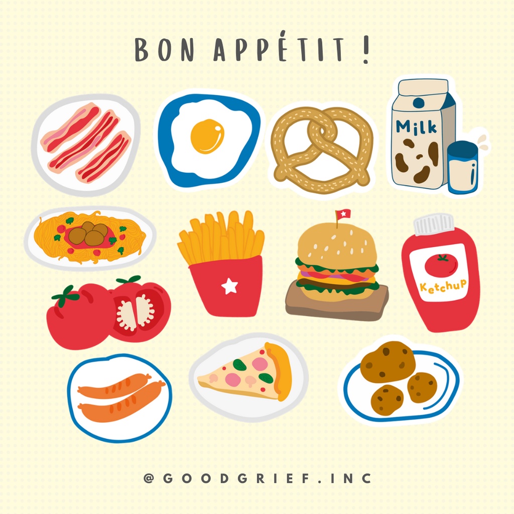 

Sticker Pack Food Makanan (12 pcs) | stiker cutting murah