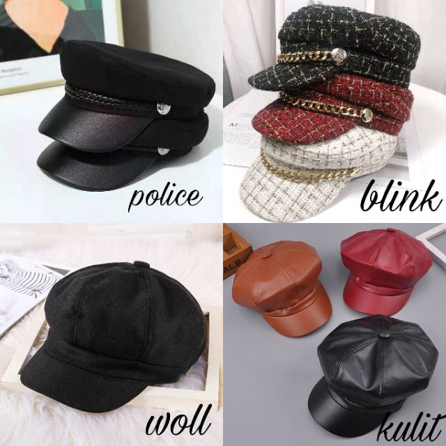 DARI INDONESIA Topi Baret Gaya Retro Korea Bahan Wol untuk Wanita / Pria