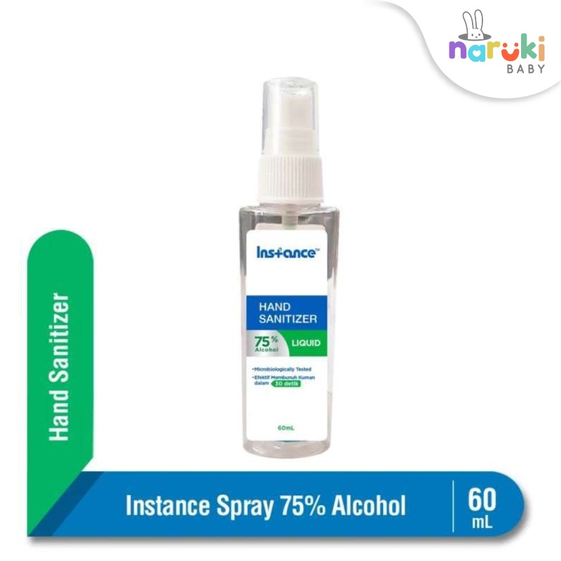 Instance Hand Sanitizer Liquid Spray 60ml Travel Size Food Grade