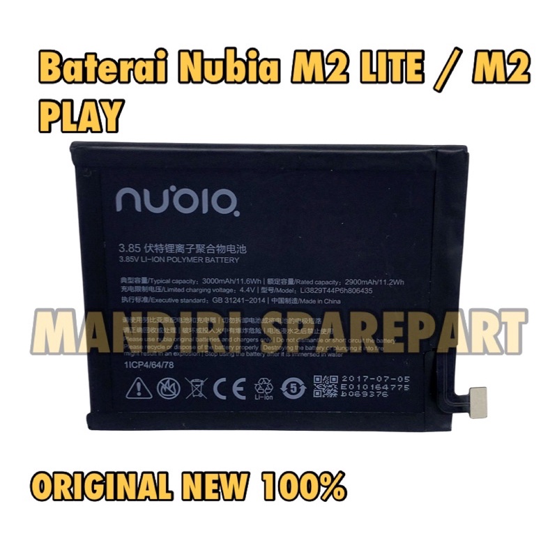 Batre Baterai Nubia Zte LI3829T44P6H806435 Baterai Nubia M2 LITE / M2 PLAY 100% new
