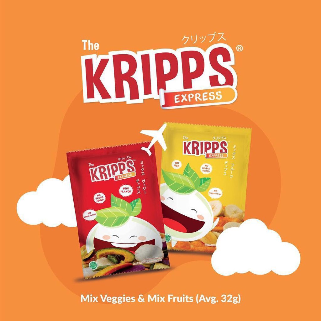 THE KRIPPS Express 32g - Keripik Sayur Buah - Snack Sehat - Veggie / Fruit Chips