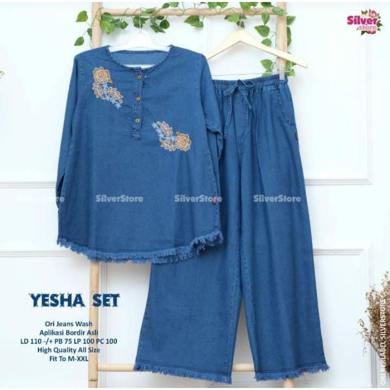 Setelan Jeans Kulot Jumbo dan Atas Jeans