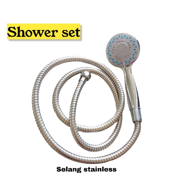 Paket Hand Shower dan Kran Shower Cabang - 1/2 Inch - High Quality Besi Tahan Karat Stainless Dan ABS