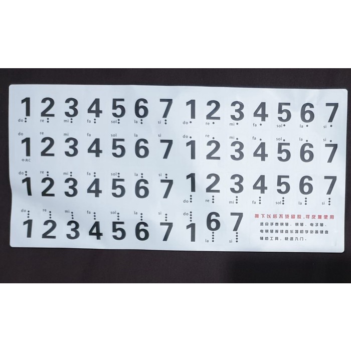 FILM & MUSIK MUSIK PIANO STICKERS - STIKER PIANO 7/49/54/61/88 KEY JP10