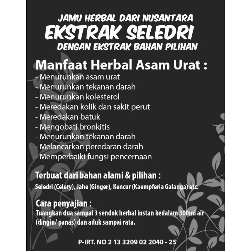 

Termajur Jamu Herbal Asam Urat EKSTRAK SELEDRI Original