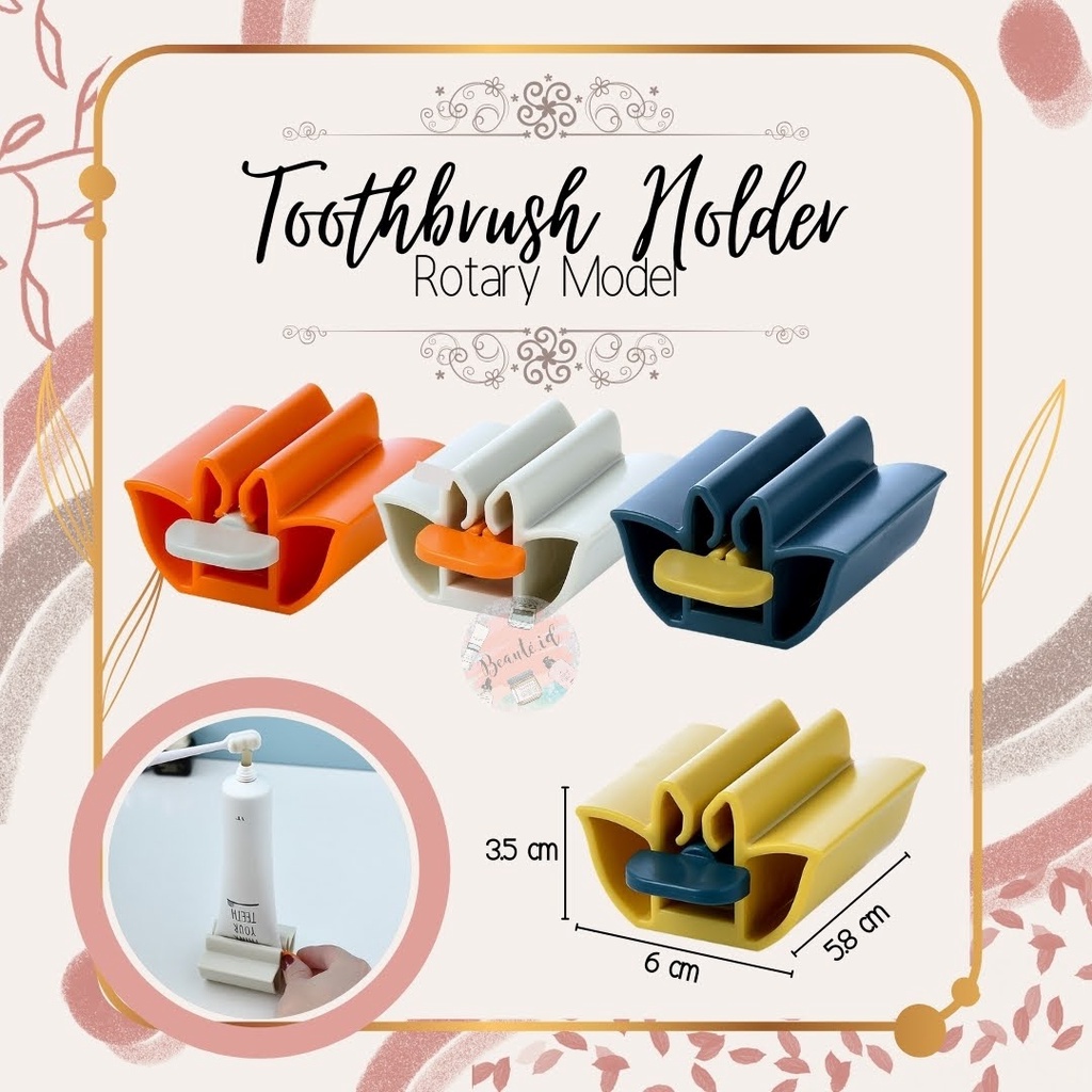 Dispenser Odol Manual Tempat Alat Penjepit Pembersih Pemeras Pasta Gigi Pencetan Sabun Cuci Muka Skincare Model Putar Bahan PP Tebal Berkualitas Toothpaste Squeezer Rolling Holder