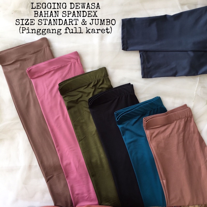Terlaris legging dewasa bahan spandex jersey licin ukuran standart dan JUMBO celana legging  leging panjang dewasa jumbo BISA BAYAR COD