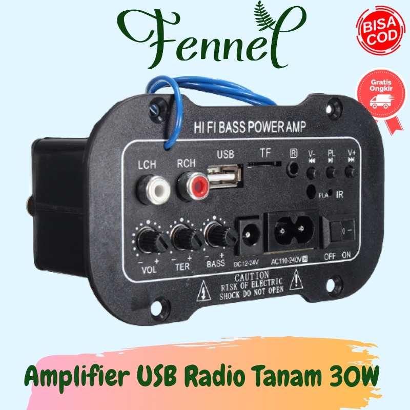 Amplifier Tanam Audio Bluetooth USB FM Radio TF Player Subwoofer DIY 30W AW-322