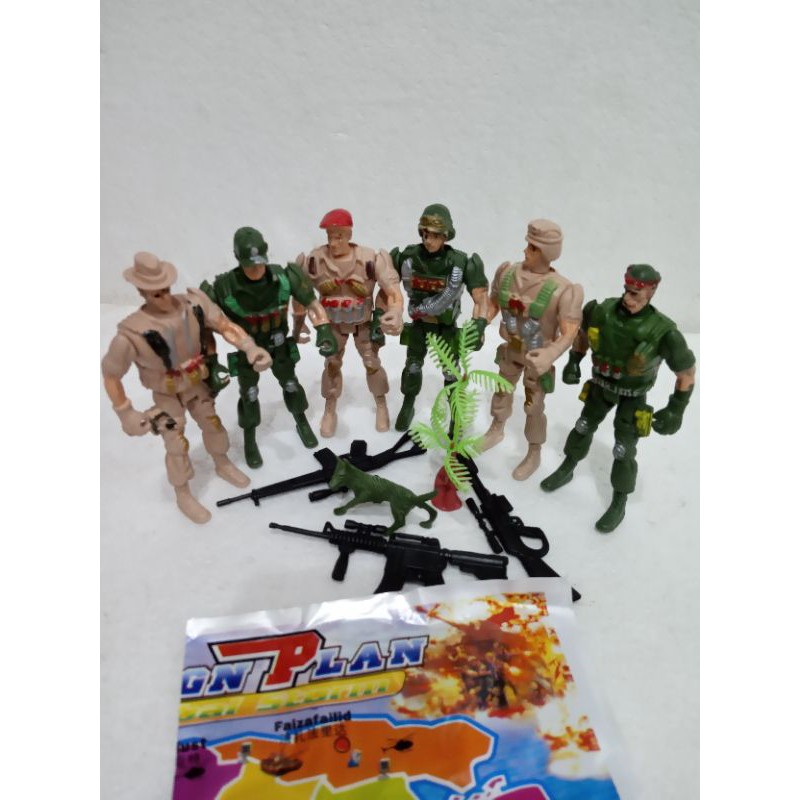 Mini Set Tentara 6pcs / Mainan Tentara Kantong