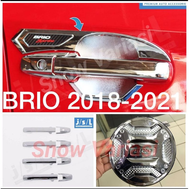 Paket outer handle tank cover brio 2018 2021 jsl hitam chrome