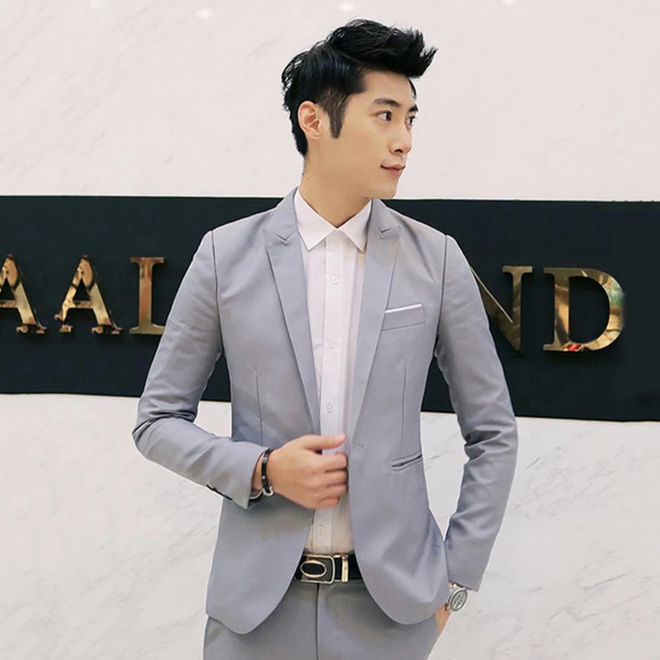 SETELAN BLAZER COWOK FORMAL KEREN 3IN1 - MILKY SOFT GREY ORIGINAL NIKAYU SLIMFIT HIGH TWIST