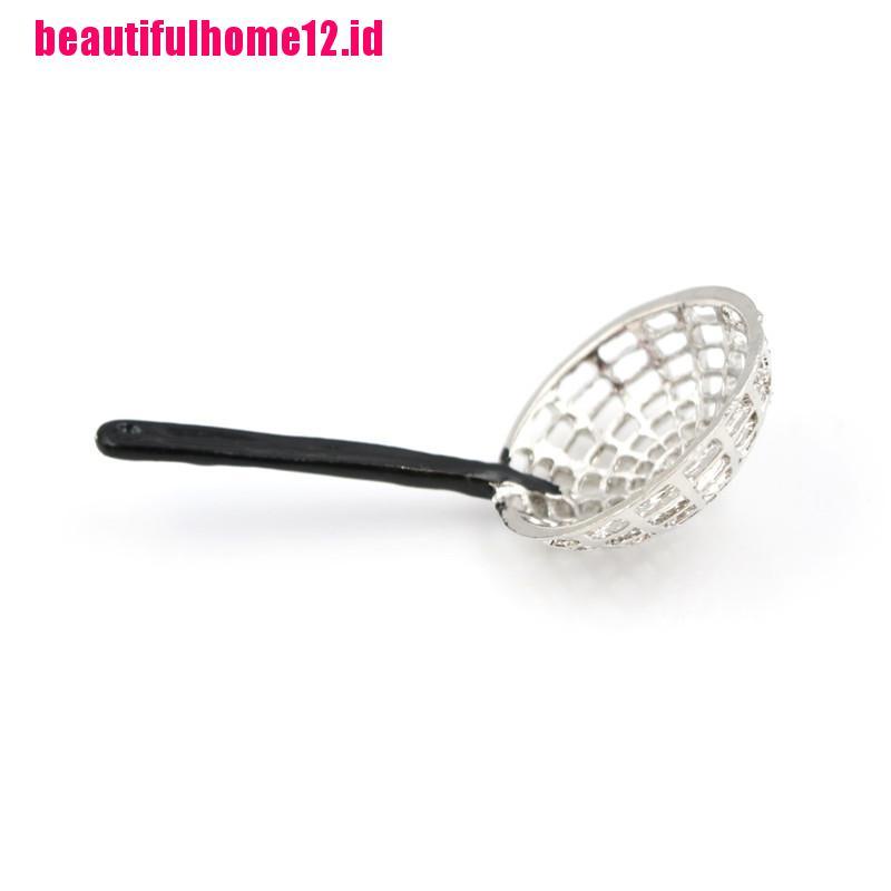 【beautifulhome12.id】Dollhouse Miniature 1:12 Kitchen Decor Toy Kitchen Metal Colander Length 5cm