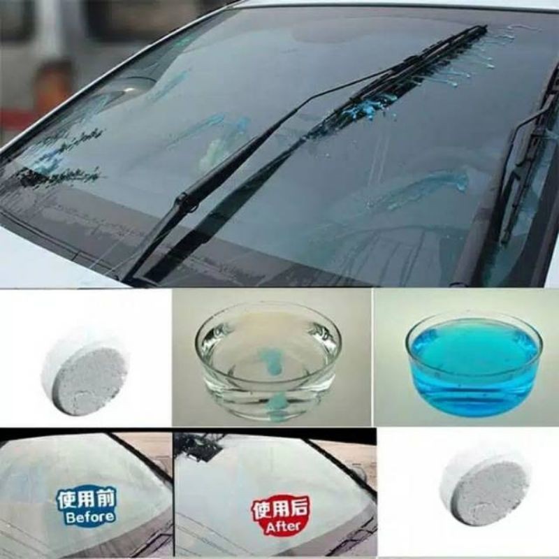 tablet biru pembersih wiper kaca mobil / cairan pembersih kaca / pembersih jamur