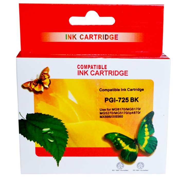 Cartridge Tinta Canon 725 PGI725 PGI-725BK PGI-725 BK Black Compatible