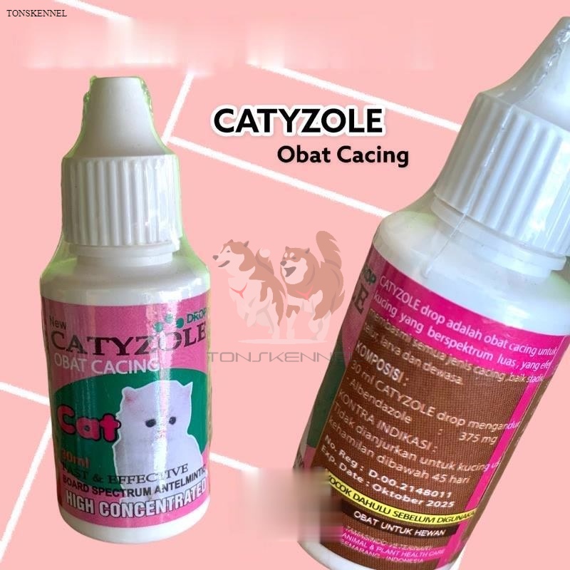 CATYZOLE DROP 30ml Obat Anti Cacing Kucing Cat Kitten 30 ml