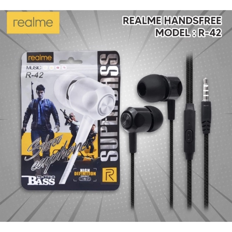 Handsfree REALME R-42 / headset handsfree earphone REALME R-42 high definition bass