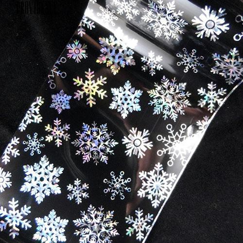 [Bayar Di Tempat] 1 Lembar Natal Snowflake Pola Nail Foil Nail Art DIY Transfer Sticker Kertas