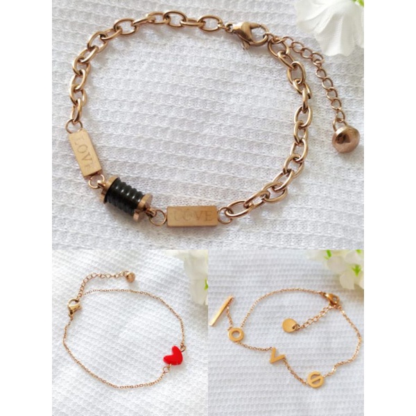 Gelang Tangan Warna Rose Gold Wanita