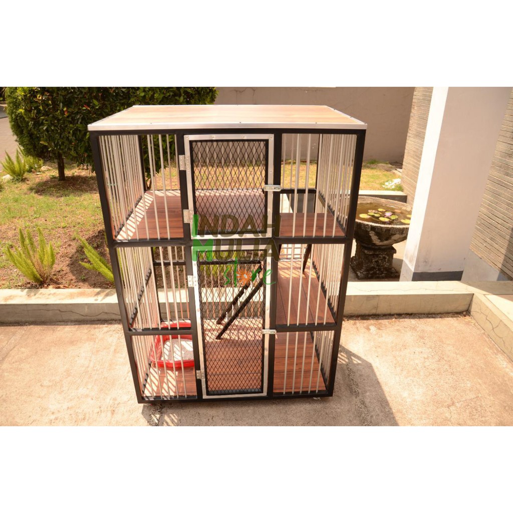 Jual Rumah Kucing Minimalis Mewah Modern Uk 90cm X 60cm X 120cm Bahan Besi Pake Roda Indonesia Shopee Indonesia