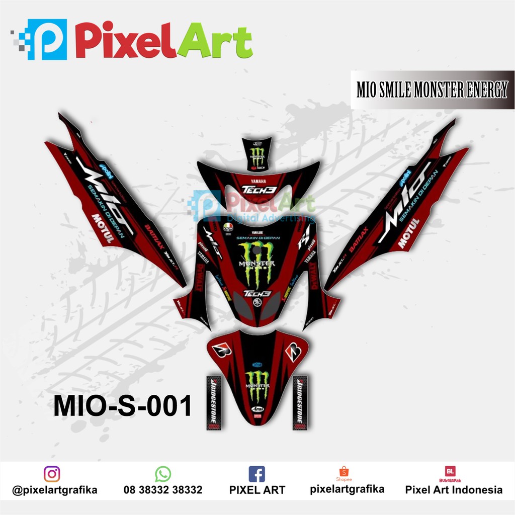 Sticker Decal Mio Sporty Monster Energy Shopee Indonesia