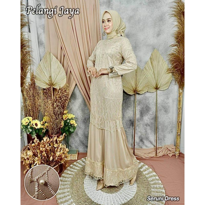 NEW REAL PICT GAMIS SERUNI DRESS/GAMIS MEWAH/GAMIS PESTA/GAMIS TULLE VELVET