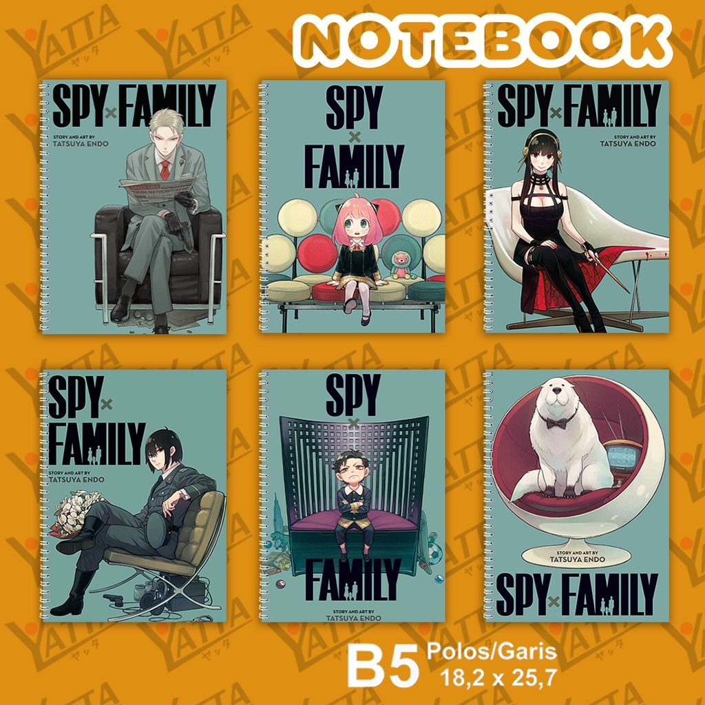 

Notebook Anime ukuran B5 18,2 cm x 25,7 cm Spy X Family Seri 1 YOTAKUSHOP