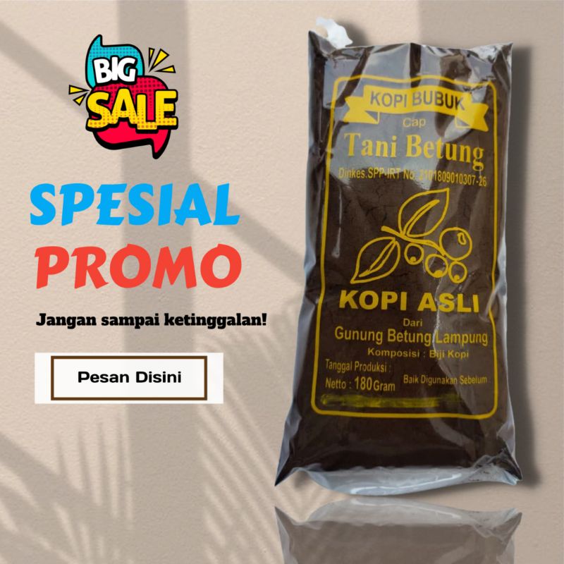 Kopi Robusta Bubuk Cap Tani Betung (TB) 180 gr Kopi Asli Dari Gunung Betung Lampung Grosir