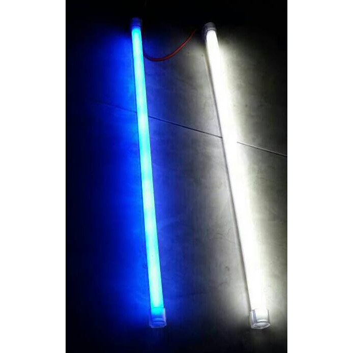 Led Drl 30Cm Lampu Alis Neon Motor Mobil 2 Warna 2 Mode Fitur Sein Sen - Putih-Merah