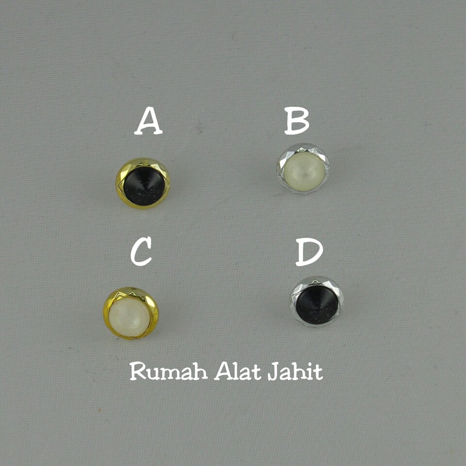 Kancing Akrilik Bulat Motif Poni 12mm